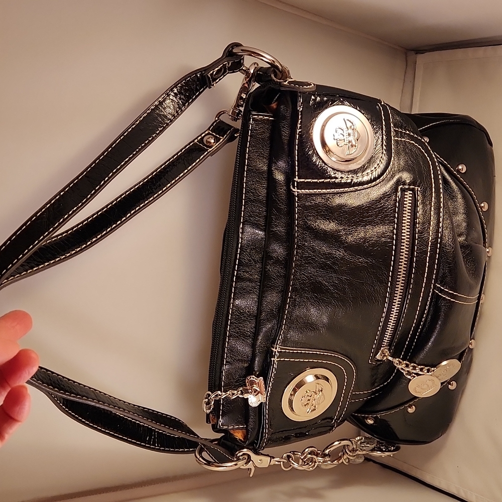 "Kathy Purse Black Vinyl Medium